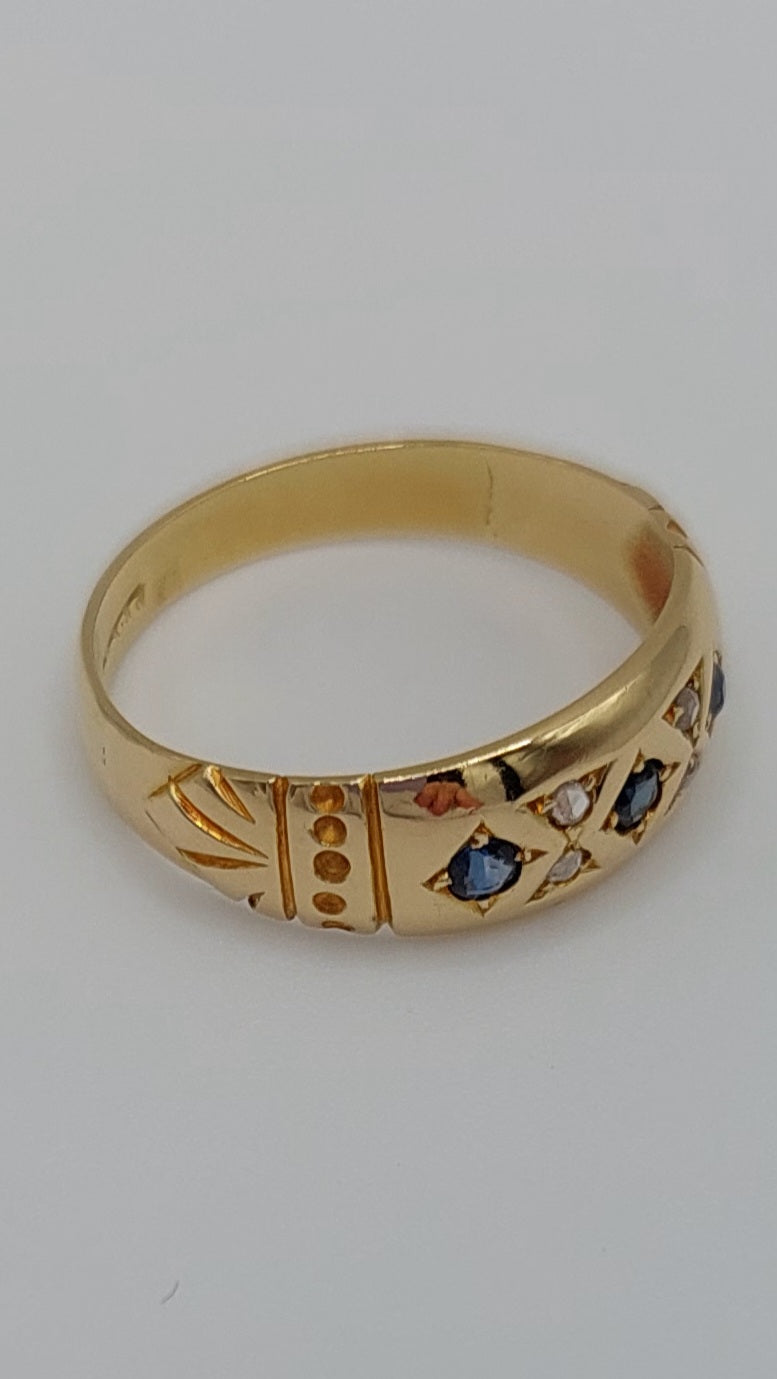 Sapphire and Diamond 18ct Gold Ring
