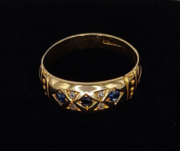 Sapphire and Diamond 18ct Gold Ring