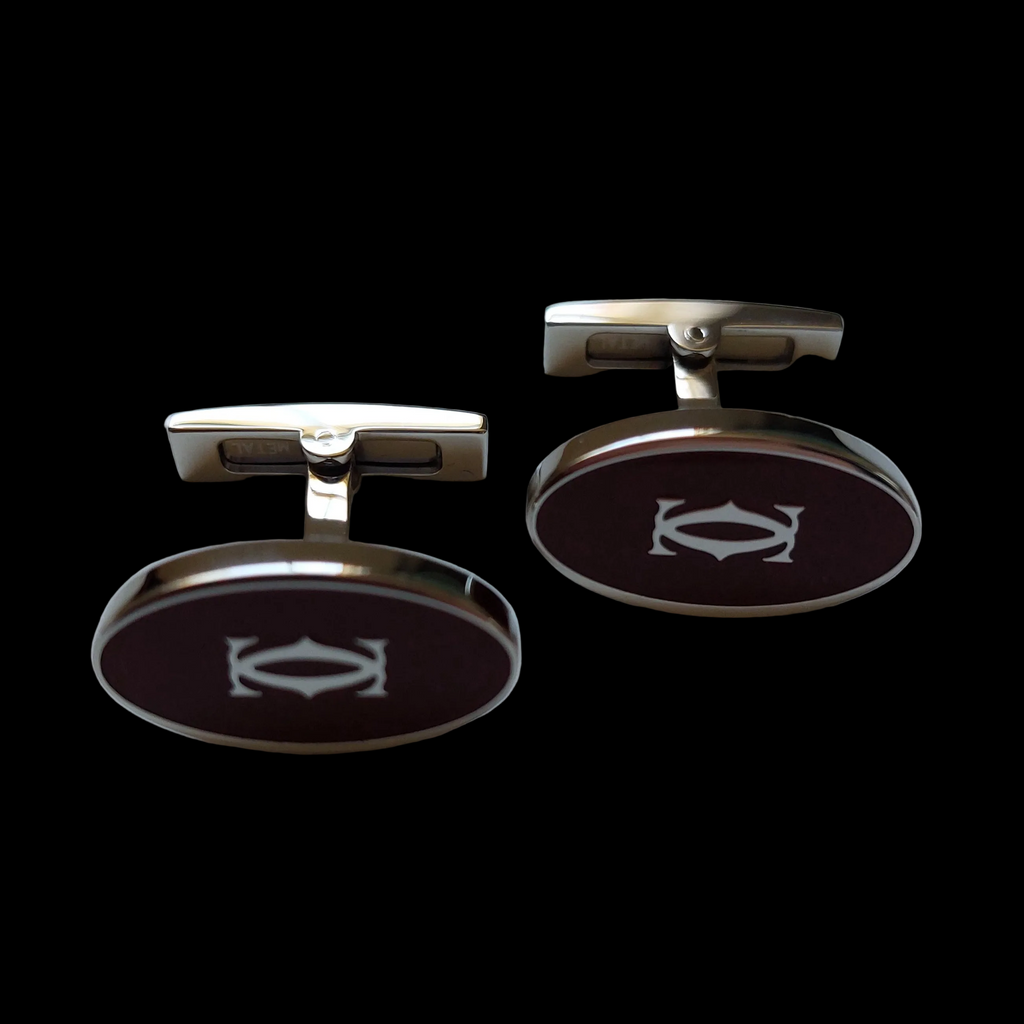 Cartier Cufflinks – Sterling Silver Double C Logo – Boxed